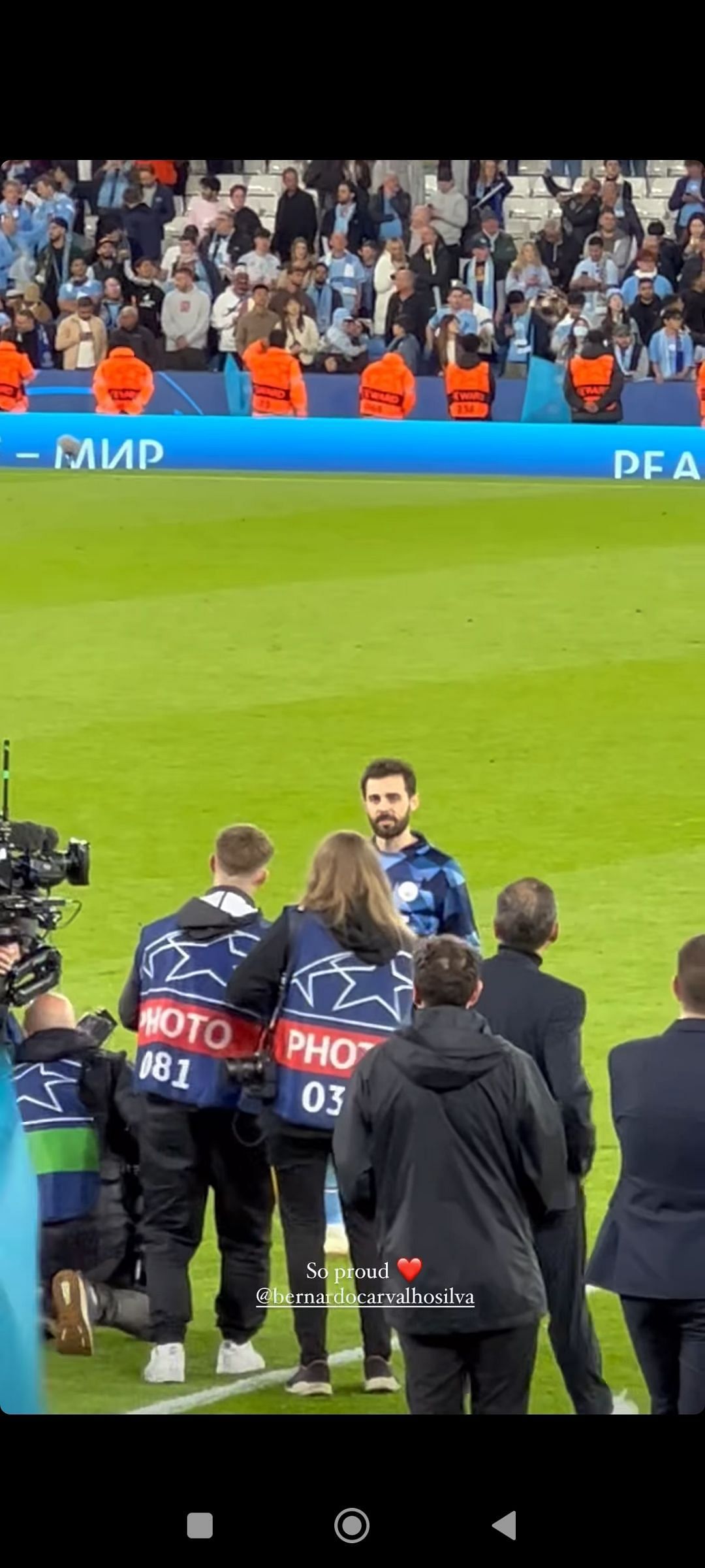 A screenshot of Ines Degener Tomaz's Instagram story of her fiance Bernardo Silva